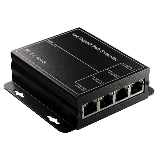 AI-GL0401-POE-BT-5 Extensor BT AITEC Gigabit 1 a 4 Salidas Alta Potencia - Imagen 1